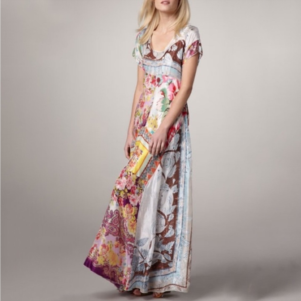 NWT! Johnny Was Tropic Georgette Floral Boho Print Silk Maxi Dress size 2X
